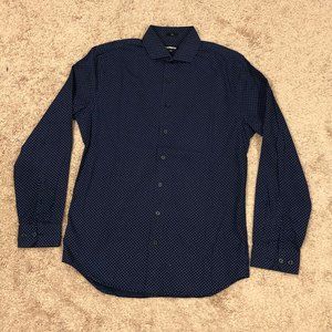 EXPRESS Navy Blue Polka Dot Slim Dress Shirt